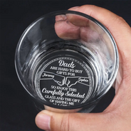 Funny, Gift For Father, Dad - Children, Gift For Grandpa - Dads Are Hard To Buy Gifts For - Personalized Engraved Whiskey Glass