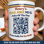 Gift For Father, Humorous, QR Code - Daily Dad Jokes - Daily Dad Jokes Interactive QR Code - Personalized Mug