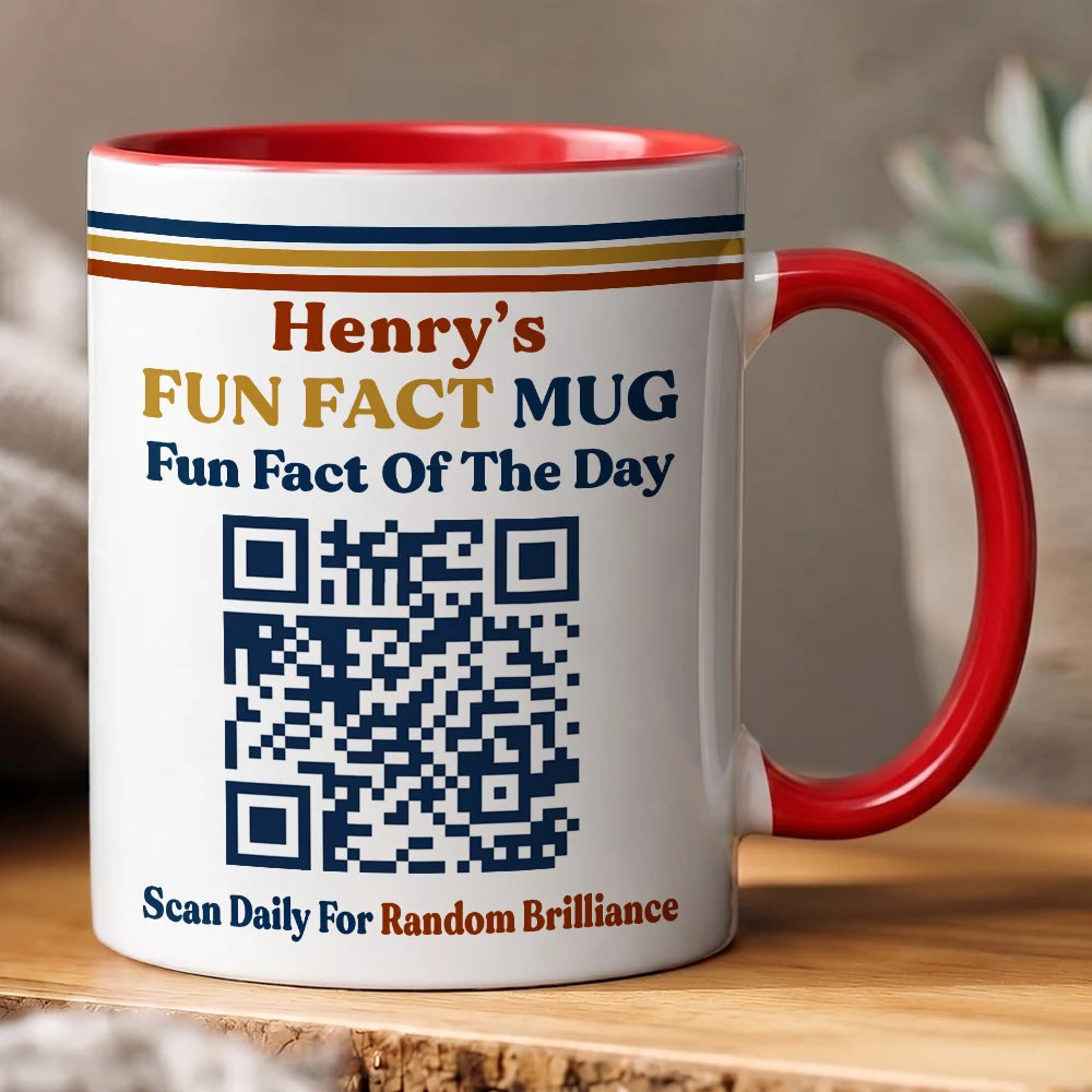 Gift For Yourself, Inspirational, QR Code - Daily Fun Fact - Daily Fun Facts QR Code - Personalized Mug