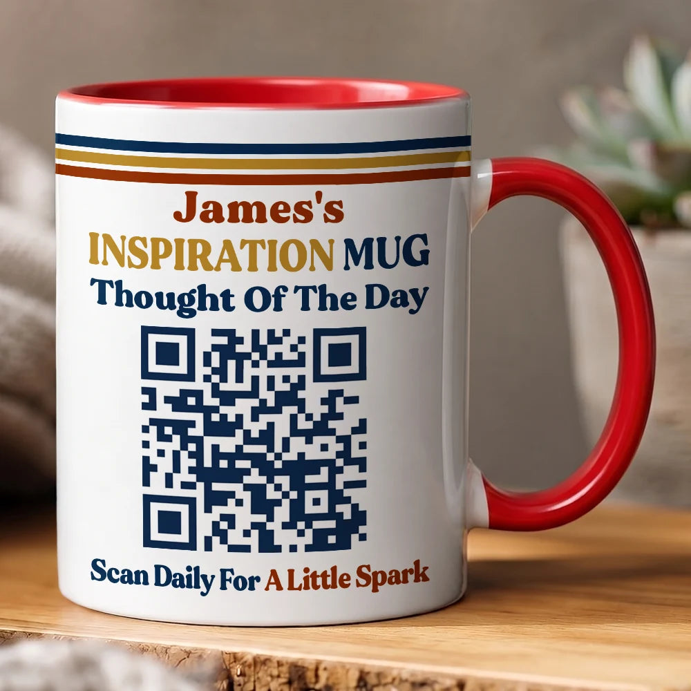 Gift For Yourself, Inspirational, QR Code - Daily Inspiration - Daily Inspiration QR Code - Personalized Mug