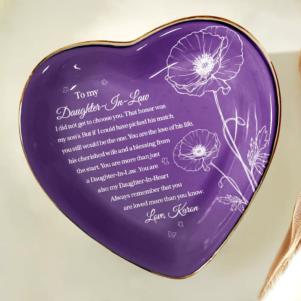 Mom - Daughters (Adult),Gift For Mother,Gift For Daughter,Love - Daughter-In-Law You Are Also My Daughter-In-Heart - Personalized Ring Dish