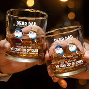 Funny, Gift For Father, Gift For Husband - Dear Dad Of All The Balls In The World - Personalized Whiskey Glass