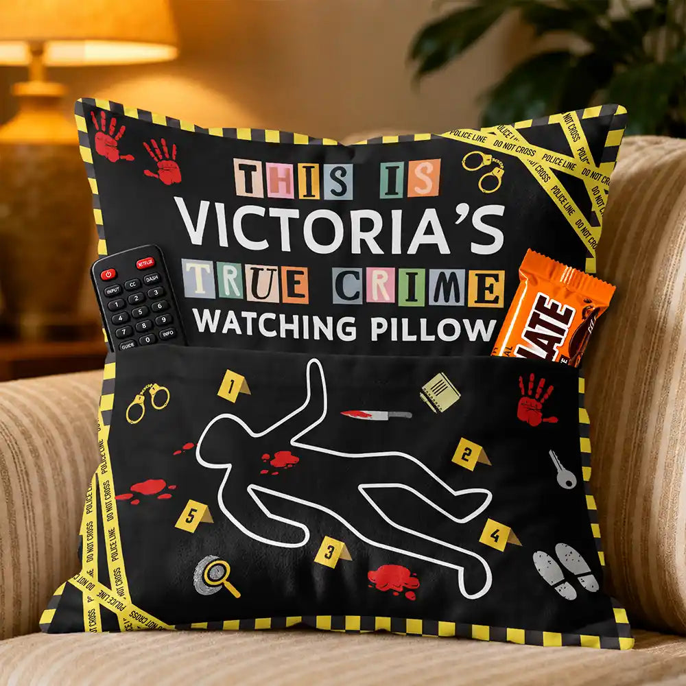 Gift For True Crime Lovers - Personalized Binge Watching Pocket Pillow