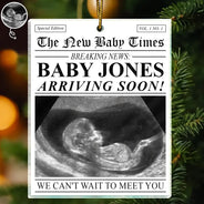 Adorable,Gifts For Her,Christmas,Custom Photo,Gift For Mother,Pregnant Mom,Upload Full Photo - Custom Photo Baby Expecting The New Baby Times - Personalized Custom Shaped Acrylic Ornament