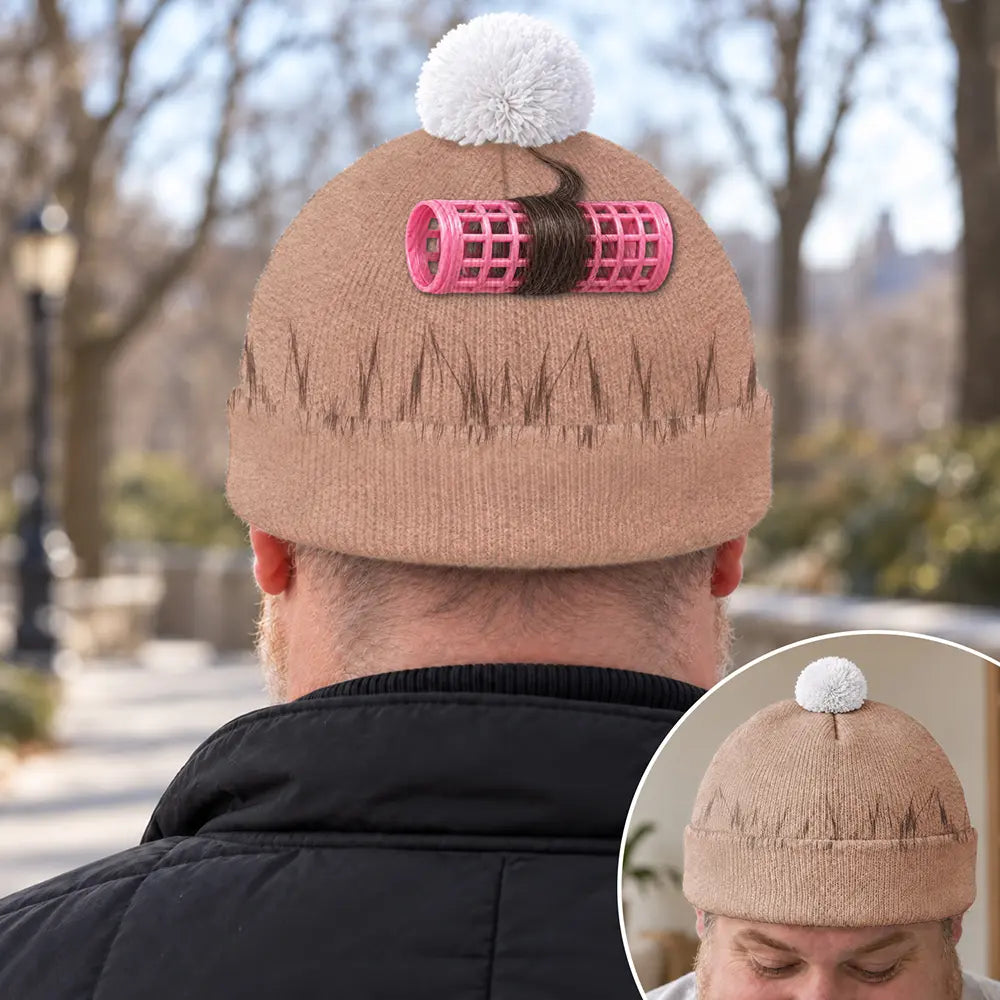 Gift For Men,Gift For Yourself,Gifts For Him,Humorous,Icon,Top Market - Funny Gag Gift For Him - Personalized Curly Hair Bobble Beanie Hat
