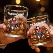 Dog Lovers,Dog Mom,Dog Dad,Happy,Non-Eng,German,Non-Eng,Vector - Der Hundepapa - Personalisiertes Whiskyglas