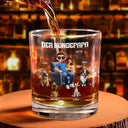 Dog Lovers,Dog Mom,Dog Dad,Happy,Non-Eng,German,Non-Eng,Vector - Der Hundepapa - Personalisiertes Whiskyglas