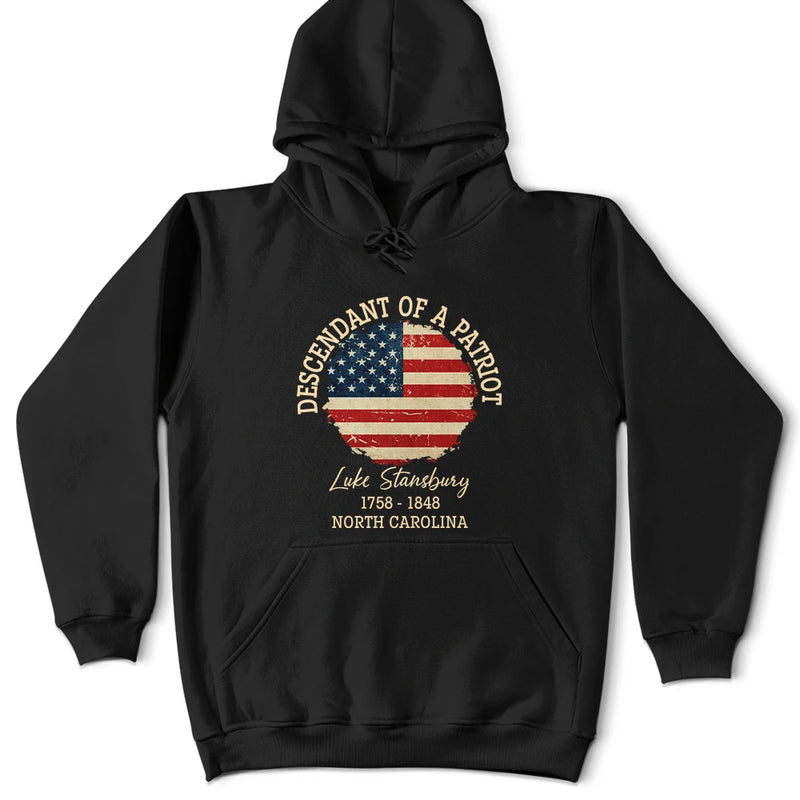 Independence Day,Gift For Yourself,Happy,Gift For Women,Gift For Men - Descendant Of A Patriot 250th Anniversary US Independence Day - Personalized T Shirt