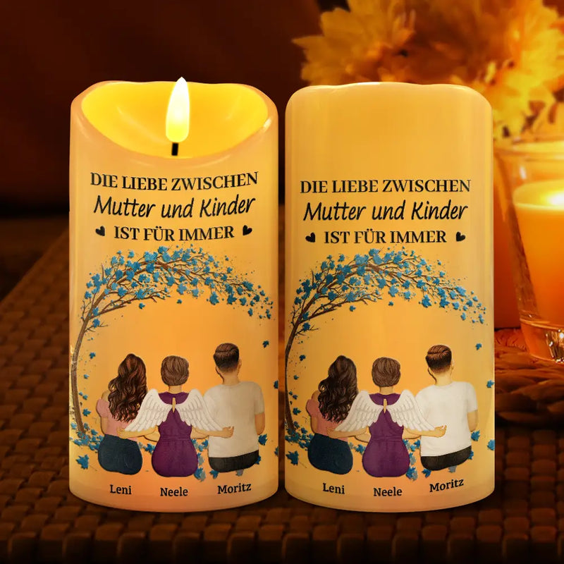 Gift For Yourself,Gift For Women,Gift For Mother,Mom - Daughters (Adult),Mom - Daughters (Young),Mom - Sons,Mom - Children,Gift For Daughter,Gift For Son,Love,German - Die Liebe Zwischen Mutter Und Töchtern Und Söhnen Ist Für Immer - Personalisierte Flammenlose LED-Kerzen