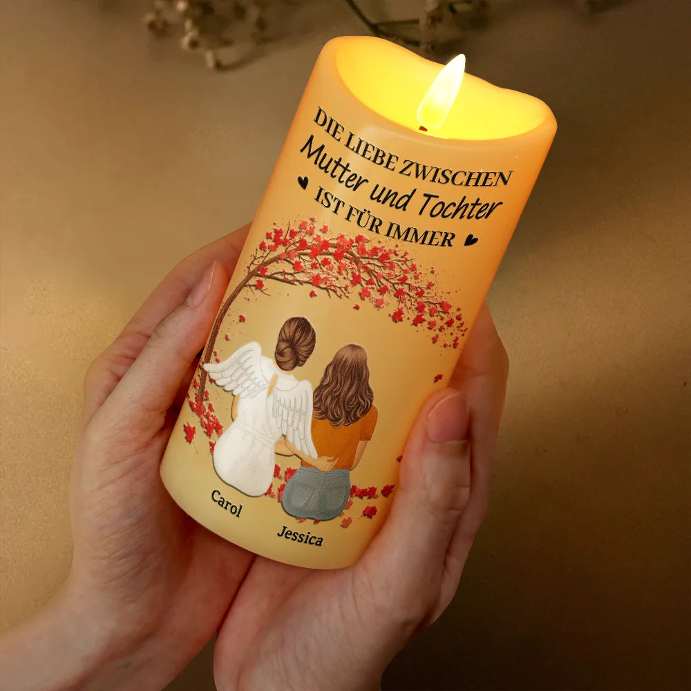 Gift For Yourself,Gift For Women,Gift For Mother,Mom - Daughters (Adult),Mom - Daughters (Young),Mom - Sons,Mom - Children,Gift For Daughter,Gift For Son,Love,German - Die Liebe Zwischen Mutter Und Töchtern Und Söhnen Ist Für Immer - Personalisierte Flammenlose LED-Kerzen