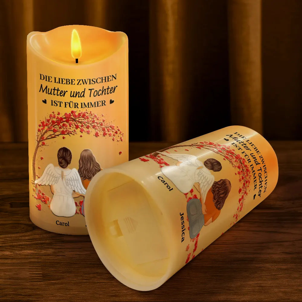 Gift For Yourself,Gift For Women,Gift For Mother,Mom - Daughters (Adult),Mom - Daughters (Young),Mom - Sons,Mom - Children,Gift For Daughter,Gift For Son,Love,German - Die Liebe Zwischen Mutter Und Töchtern Und Söhnen Ist Für Immer - Personalisierte Flammenlose LED-Kerzen