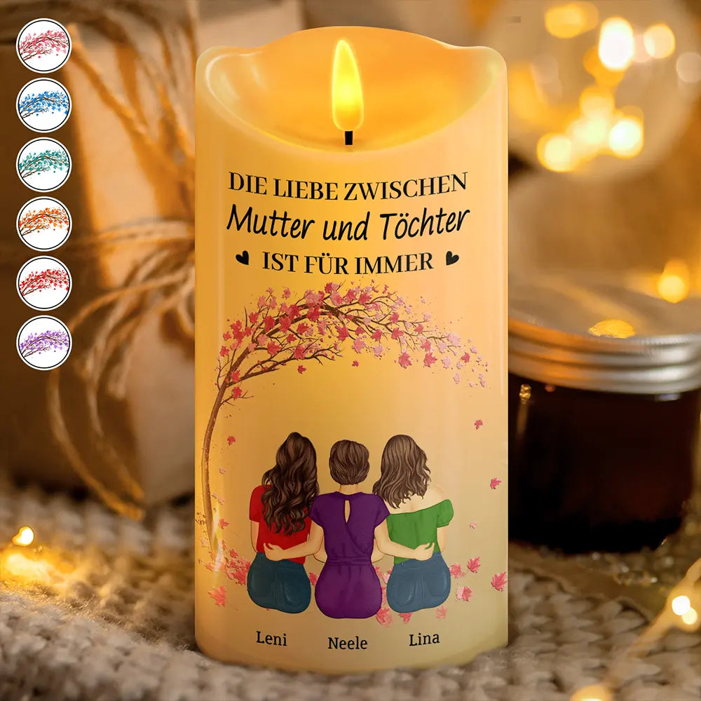Die Liebe Zwischen Mutter Und Töchtern Und Söhnen Ist Für Immer - Personalisierte Flammenlose LED-Kerzen