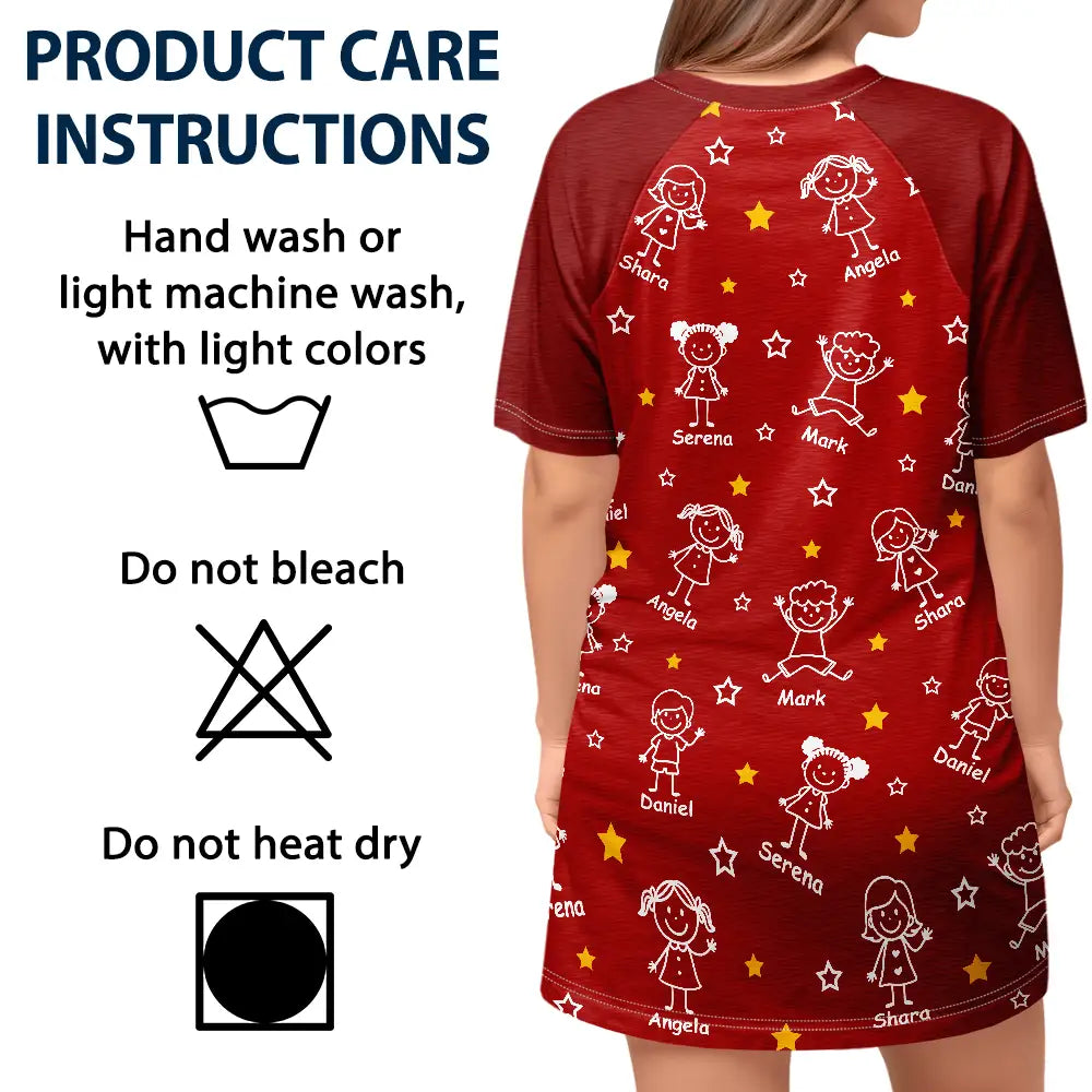 Gift For Yourself,Gift For Women,Gift For Mother,Gift For Grandma,Love,German - Diese Oma Mama Gehört Ihren Enkelkindern - Personalisiertes Damen-Schlafshirt