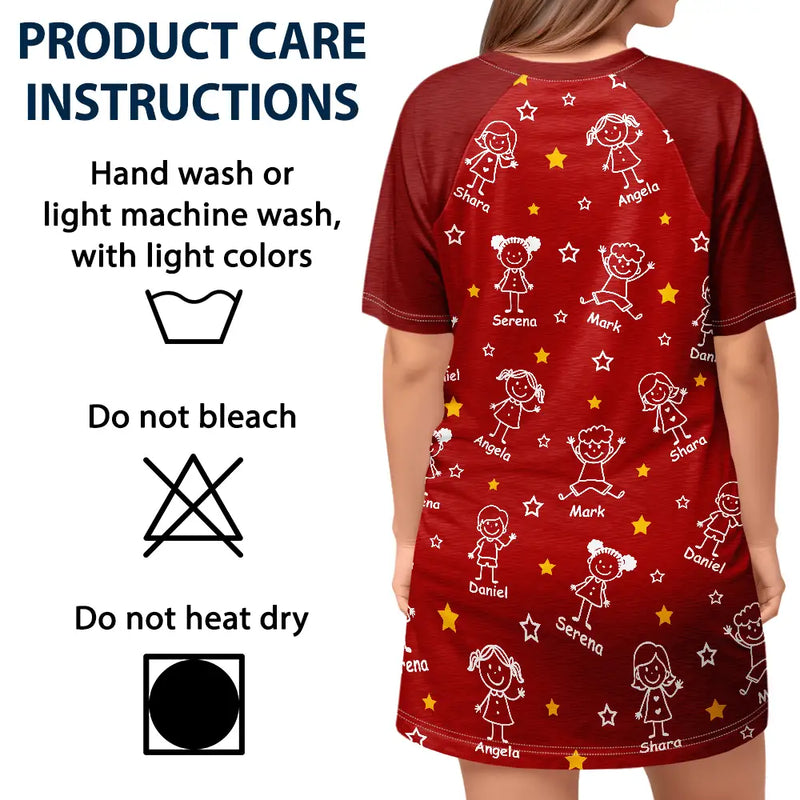 Gift For Yourself,Gift For Women,Gift For Mother,Gift For Grandma,Love,German - Diese Oma Mama Gehört Ihren Enkelkindern - Personalisiertes Damen-Schlafshirt