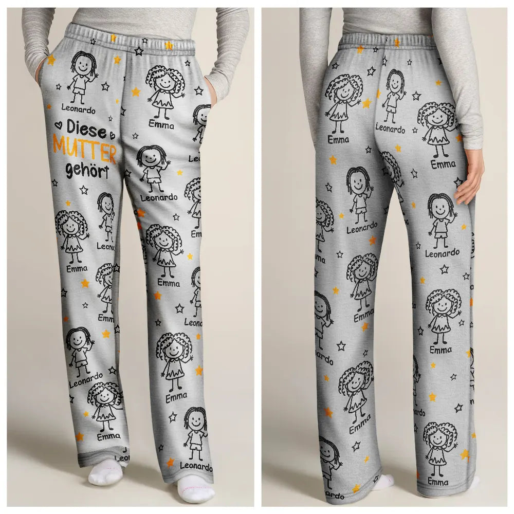 Gift For Women,Gift For Men,Parents,Gift For Mother,Gift For Grandpa,Gift For Father,Gift For Grandma,Gift For Grandparents,Love,German - Dieser Großvater Diese Großmutter Dieser Vater Diese Mutter Gehört - Personalisiertes Pyjamahose