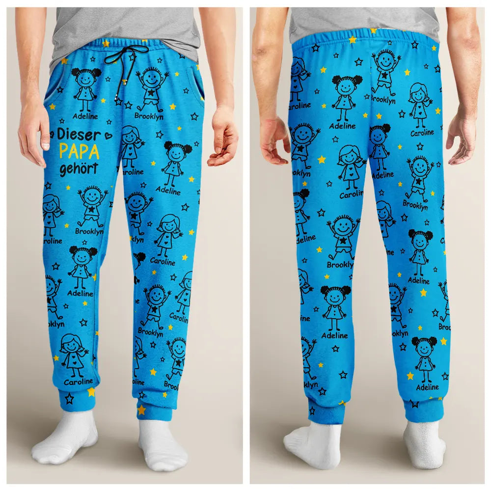 Gift For Women,Gift For Men,Parents,Gift For Mother,Gift For Grandpa,Gift For Father,Gift For Grandma,Gift For Grandparents,Love,German - Dieser Großvater Diese Großmutter Dieser Vater Diese Mutter Gehört - Personalisiertes Pyjamahose