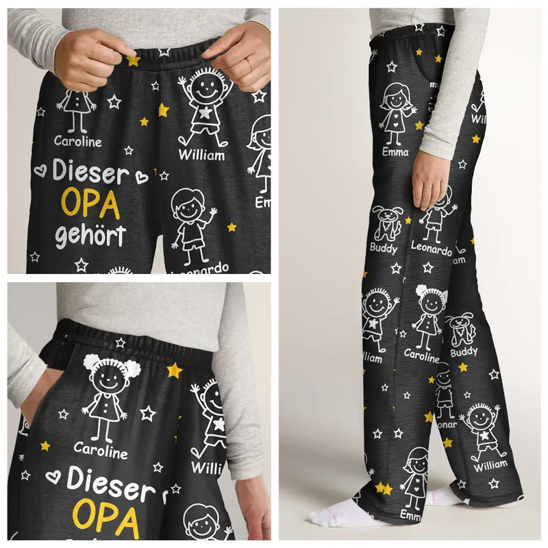 Gift For Women,Gift For Men,Parents,Gift For Mother,Gift For Grandpa,Gift For Father,Gift For Grandma,Gift For Grandparents,Love,German - Dieser Großvater Diese Großmutter Dieser Vater Diese Mutter Gehört - Personalisiertes Pyjamahose