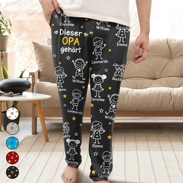 Gift For Women,Gift For Men,Parents,Gift For Mother,Gift For Grandpa,Gift For Father,Gift For Grandma,Gift For Grandparents,Love,German - Dieser Großvater Diese Großmutter Dieser Vater Diese Mutter Gehört - Personalisiertes Pyjamahose