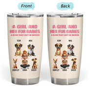Pet Lovers,Pet Mom,Pet Dad,Cat Lovers,Cat Mom,Cat Dad,Dog Lovers,Dog Mom,Dog Dad,Gift For Women,Gift For Men,Happy,Top Market - Distressed Text Effect A Girl And Her Dogs Cat - Personalized Tumbler