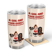 Pet Lovers,Pet Mom,Pet Dad,Cat Lovers,Cat Mom,Cat Dad,Dog Lovers,Dog Mom,Dog Dad,Gift For Women,Gift For Men,Happy,Top Market - Distressed Text Effect A Girl And Her Dogs Cat - Personalized Tumbler