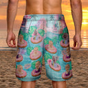 Dog Dad,Pet Lovers,Gift For Father,Custom Photo,Summer,Top Market,Adorable,Remove BG Photo - Custom Photo Dog Cat Kid Summer Poolside - Personalized Unisex Beach Shorts