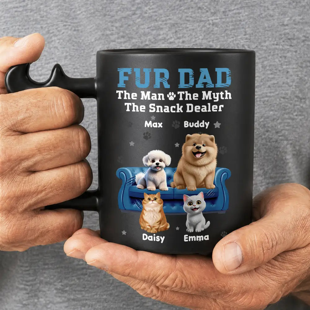 Gift For Men,Pet Lovers,Dog Lovers,Dog Dad,Dog Mom,Cat Lovers,Cat Mom,Cat Dad,Pet Dad,Pet Mom,Non-Eng,Icon,Playful - Dog Cat Dad The Snack Dealer - Personalized Wrench Shaped Handle Mug