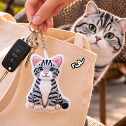 Adorable,Art Design,Christmas,Custom Photo,Pet Lovers,Photo - Crochet Pet - Dog Cat Gift For Pet Lover - Personalized Custom Photo Crochet Doll Effect Plush Keychain