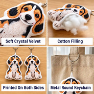 Adorable,Art Design,Christmas,Custom Photo,Pet Lovers,Photo - Crochet Pet - Dog Cat Gift For Pet Lover - Personalized Custom Photo Crochet Doll Effect Plush Keychain