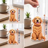 Adorable,Art Design,Christmas,Custom Photo,Pet Lovers,Photo - Crochet Pet - Dog Cat Gift For Pet Lover - Personalized Custom Photo Crochet Doll Effect Plush Keychain