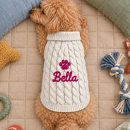 Adorable,Christmas,Custom Text,Pet Lovers - Dog Cat Lover First Year Pet Parents - Personalized Warm And Festive Knit Sweater