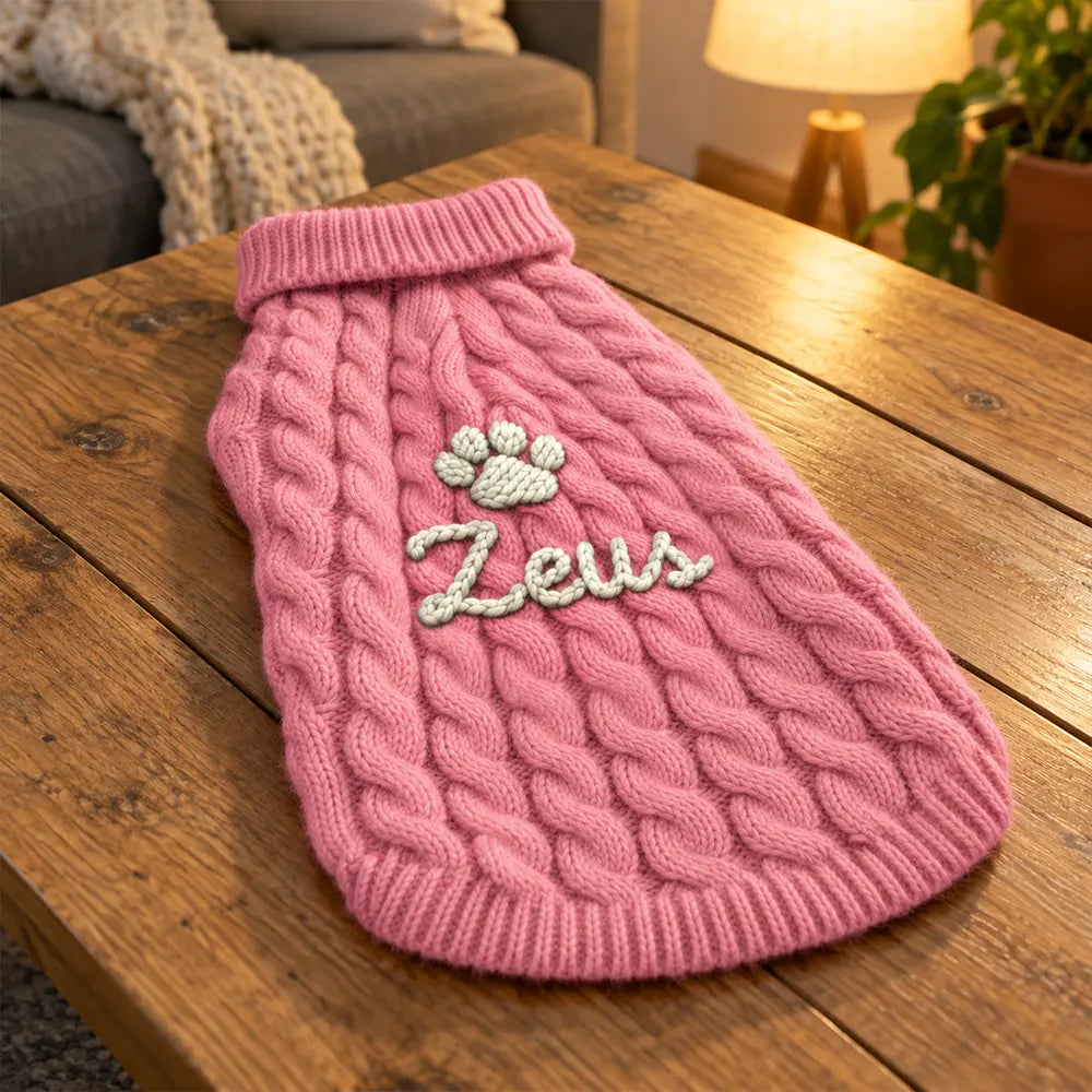 Adorable,Christmas,Custom Text,Pet Lovers - Dog Cat Lover First Year Pet Parents - Personalized Warm And Festive Knit Sweater