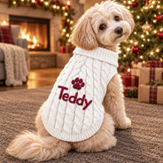 Adorable,Christmas,Custom Text,Pet Lovers - Dog Cat Lover First Year Pet Parents - Personalized Warm And Festive Knit Sweater