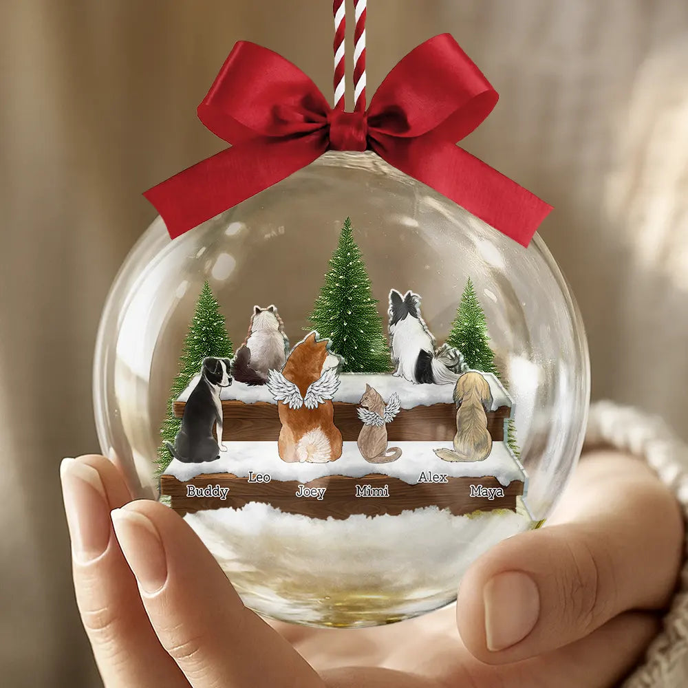 Christmas, Pet Lovers, Cat Lovers, Dog Lovers, Memorial - Dog Cat Lovers Always In My Heart - Personalized 3D Acrylic Ball Ornament