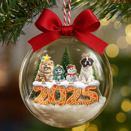 Dog Cat Lovers Best Friends For Life - Personalized 3D Acrylic Ball Ornament