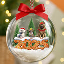 Christmas,Pet Lovers,Cat Lovers,Dog Lovers,Funny - Dog Cat Lovers Best Friends For Life - Personalized 3D Acrylic Ball Ornament