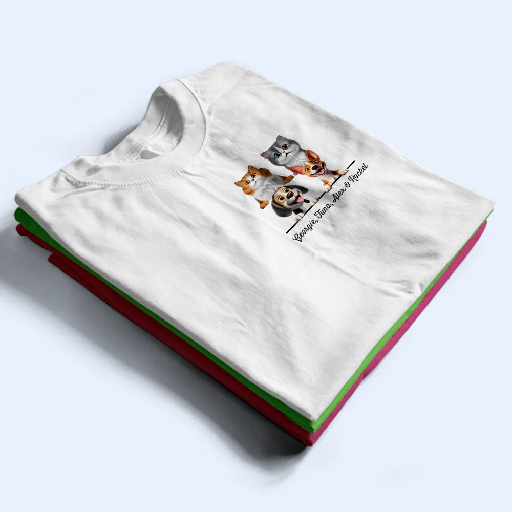 Pet Lovers,Pet Mom,Pet Dad - Dog Cat Mom Dad Pet Lover 3D Effect - Personalized T Shirt
