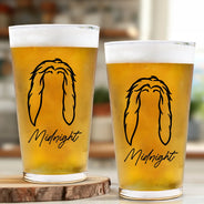 Happy,Dog Lovers,Cat Lovers,Pet Lovers - Dog Cat Sketch - Personalized Beer Glass