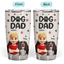 Pet Lovers,Pet Mom,Pet Dad,Dog Lovers,Dog Mom,Dog Dad,Happy - Dog Dad Dog Mom Pawprints 3D Effect - Personalized Tumbler