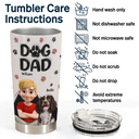 Pet Lovers,Pet Mom,Pet Dad,Dog Lovers,Dog Mom,Dog Dad,Happy - Dog Dad Dog Mom Pawprints 3D Effect - Personalized Tumbler