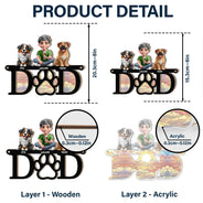 Pet Lovers, Pet Mom, Pet Dad ,Dog Lovers, Dog Mom, Dog Dad, Happy - Dog Mom Dog Dad 3D Effect - Personalized Window Hanging Suncatcher Ornament