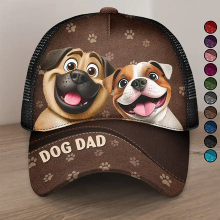 Dog Mom Dog Dad Cat Mom Cat Dad - Personalized Mesh-back Casual Cap