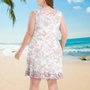 Happy, Pet Lovers, Pet Mom, Dog Lovers, Dog Mom, Beach - Dog Mom Toile De Jouy Style - Personalized Sleeveless Tank Dress