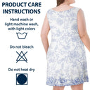 Happy, Pet Lovers, Pet Mom, Dog Lovers, Dog Mom, Beach - Dog Mom Toile De Jouy Style - Personalized Sleeveless Tank Dress