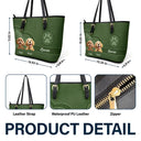 Dog Lovers, Dog Mom, Happy - Dog Mom Cute 3D Effect Dog - Personalized Leather Tote Bag