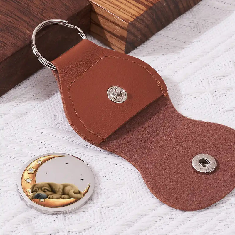 Dog Lovers,Dog Mom,Dog Dad,Pet Lovers,Pet Mom,Pet Dad,Memorial,Sad - Don't Cry For Me Memorial Dog Lovers - Personalized Leather Pocket Hug