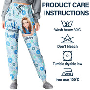 Gift For Yourself,Gift For Women,Happy,Christmas - Donut Mess With Me 3D Effect Turban Woman - Personalized Pajama Pants