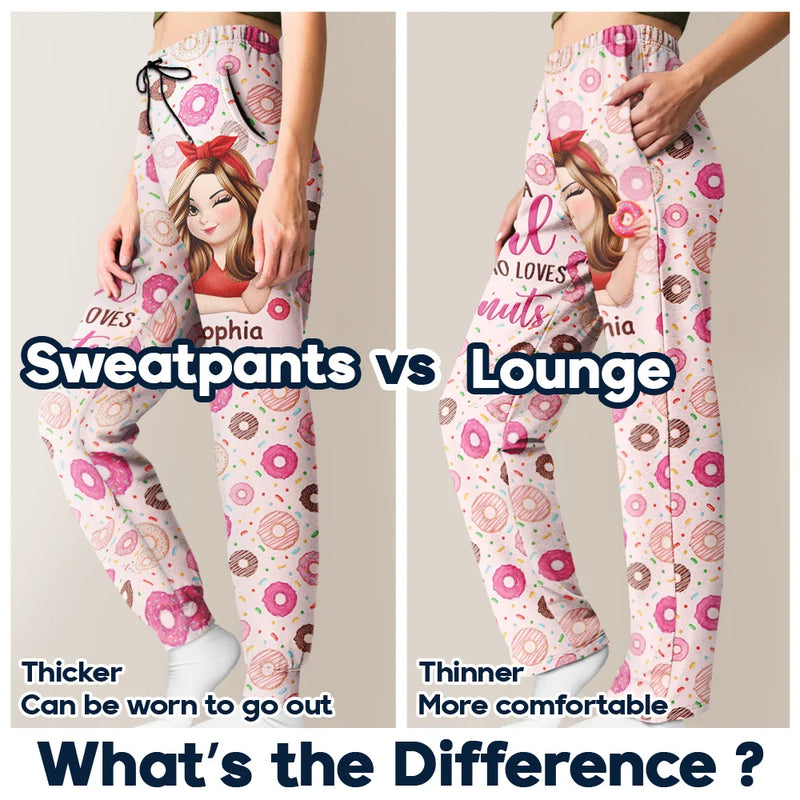 Gift For Yourself,Gift For Women,Happy,Christmas - Donut Mess With Me 3D Effect Turban Woman - Personalized Pajama Pants