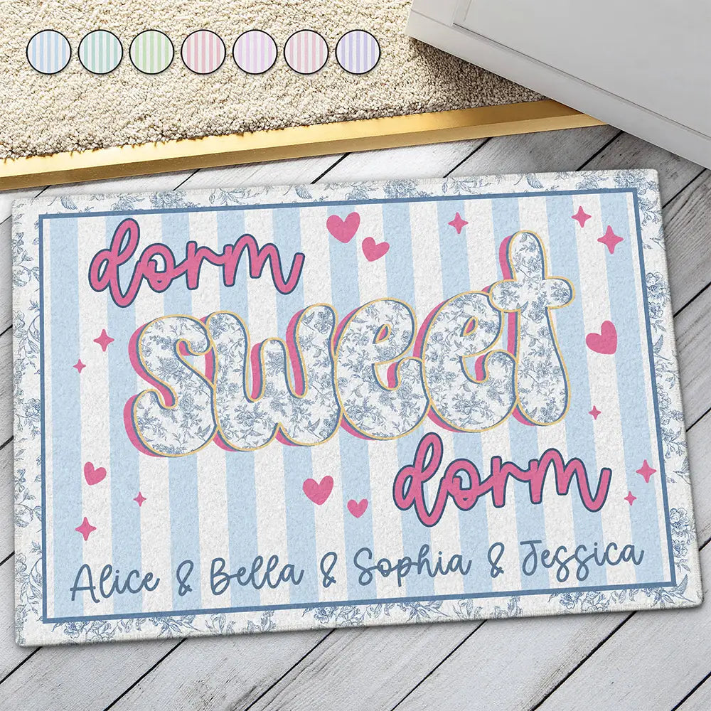 Back To School, Gift For Yourself, Gift For Women, Top Market, Adorable, Custom Text - Dorm Sweet Dorm - Personalized Doormat