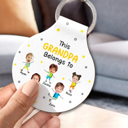 Gift For Father,Adorable,Custom Text - Drive Safe Daddy Grandpa - Personalized Custom Shaped Leather Keychain