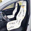 Gift For Grandpa, Gift For Father, Love, Happy - Drive Safe Grandpa Dad Kids Pet - Personalized Car Seat Cover